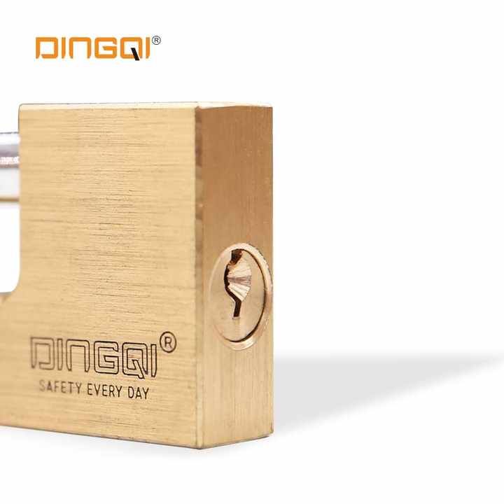 Picture of DingQi Top Security Rectangular Lock Three Side Dotted Computer Key Brass Padlock Copper Lock OEM Acceptable 70mm,or Custom