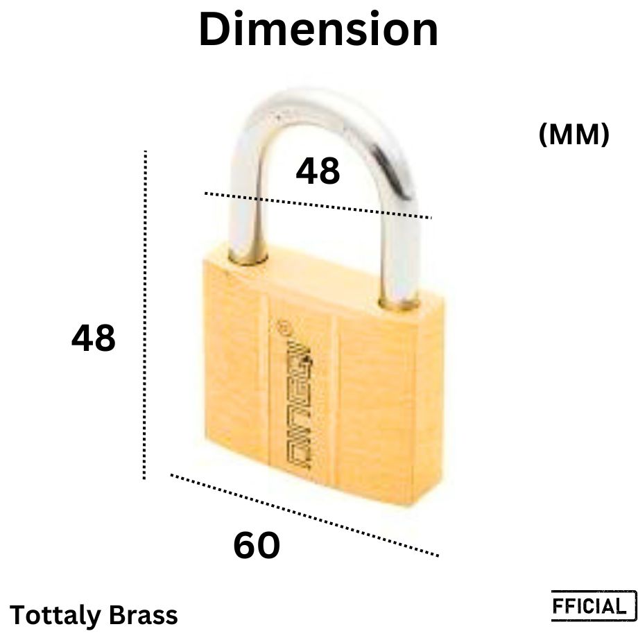 Picture of DingQi Hight Quality 60mm Long Shackle Brass Pad Lock Safety Padlock
