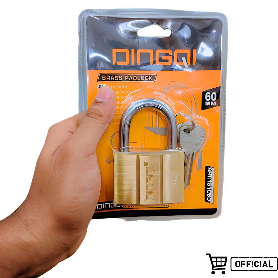 Picture of DingQi Hight Quality 60mm Long Shackle Brass Pad Lock Safety Padlock