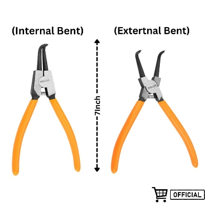 Picture of WELLOO Circlip Pliers 7"(2pcs Set Bent Nose In-Internal and Out-External