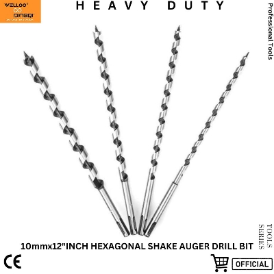 Picture of DINGQI best hexagonal shake high carbon steel twist auger drill bits for wood deep smooth clean hole drilling