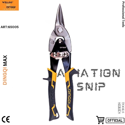 Picture of DingQi 10"inch Aviation Tin Snip Scissors For Cutting Steel CR-V Material Straight Cutter