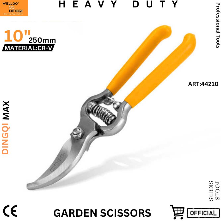 Picture of DingQi 10" Inch Trustworthy Best Quality Manual Hand Garden Pruner Pruning Shears garden scissors