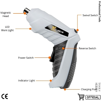 Picture of Tuoye Cordless Screwdriver Tool Set with 47 pcs set
/Screwgun