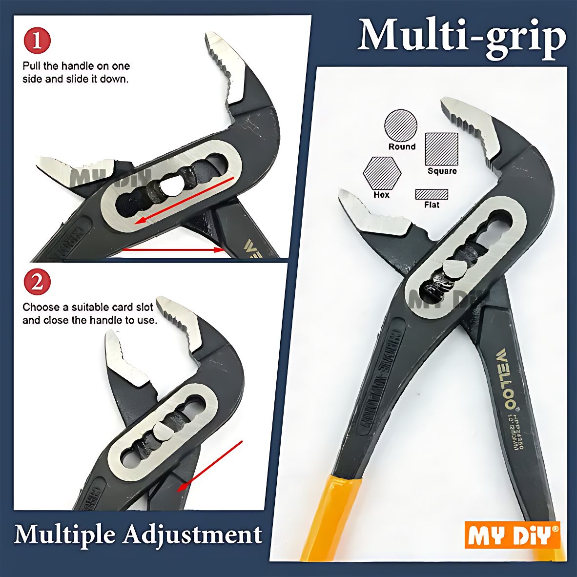 Picture of WELLOO 10"inch Good Selling Water Pump Pliers Multi Size Locking Pliers Adjustable Water Pump Pipe Pliers