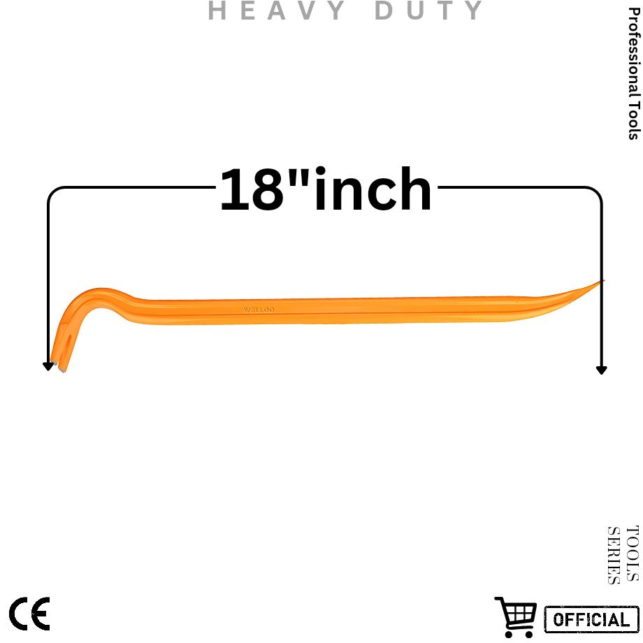 Picture of WELLOO Wrecking Bar, Pry Bar with Angled Chisel End, Corrosion Resistant, Rust Proof, Durable, Environmental friendly,Size 18"inch Length