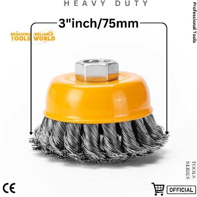 Picture of DingQi 3"inch Factory Price Custom Twisted Stainless Steel Wire Brush For Grinders Derusting Brush