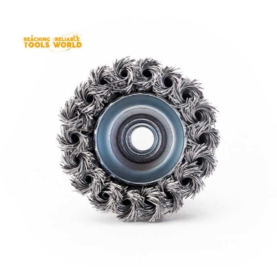 Picture of DingQi 3"inch Factory Price Custom Twisted Stainless Steel Wire Brush For Grinders Derusting Brush