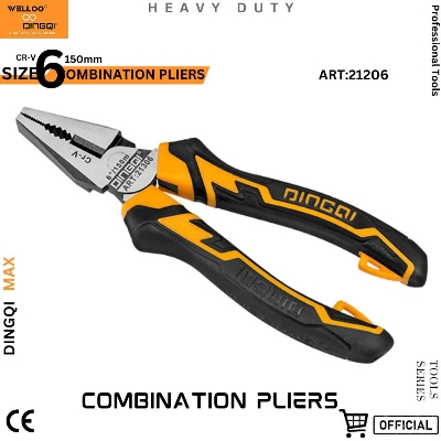 Picture of Dingqi Wire Cutter for Electrician Repair Clamp Plier Combination Steel High Quality 6 Inch Multi FUNCTIONAL TPR Handle CN;HEN