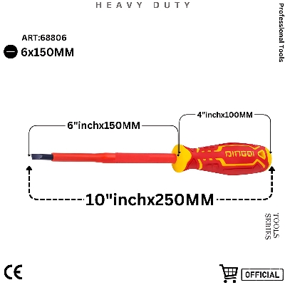 Picture of DingQi 6x150MM Multi-function Screwdriver Hand Tool Insulated Screwdriver ART:68806