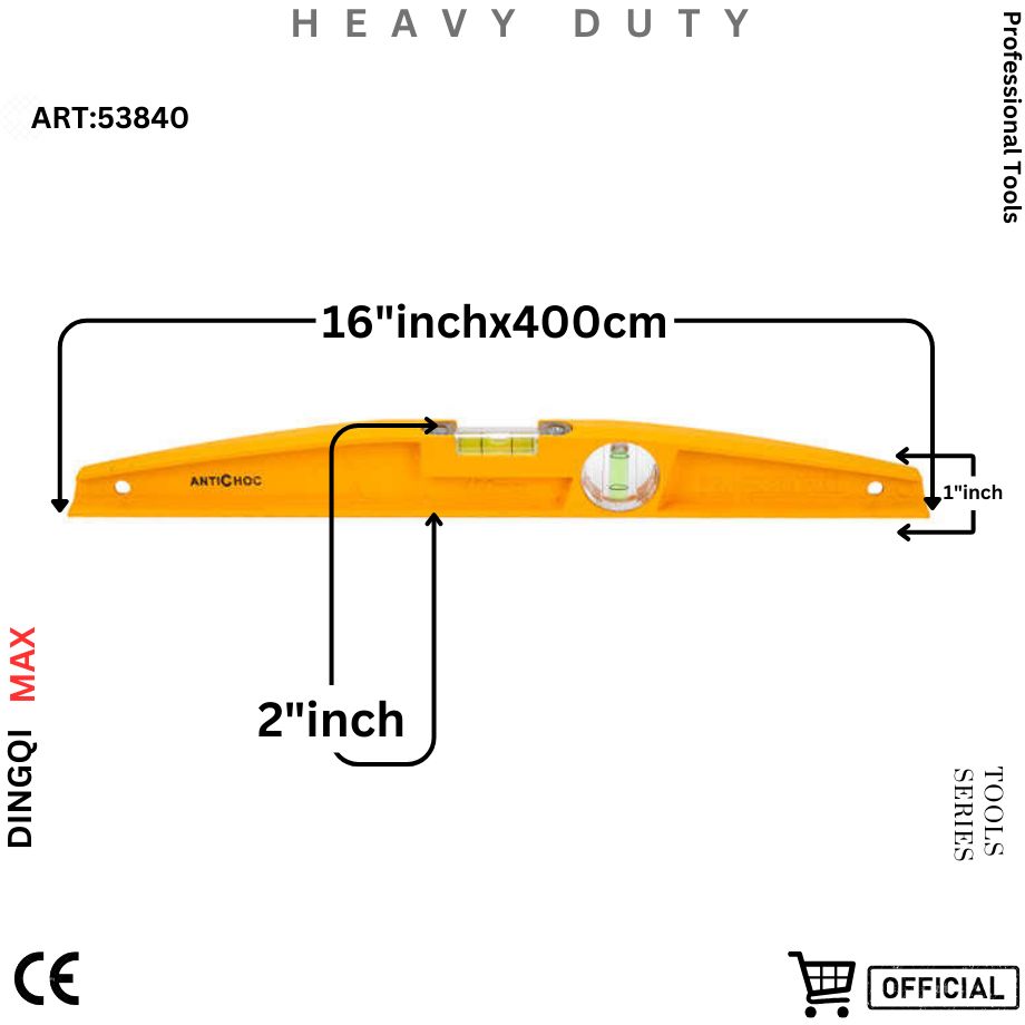 Picture of DingQi Hight Quality 400mm Spirit Level for Level Measuring Instrument
