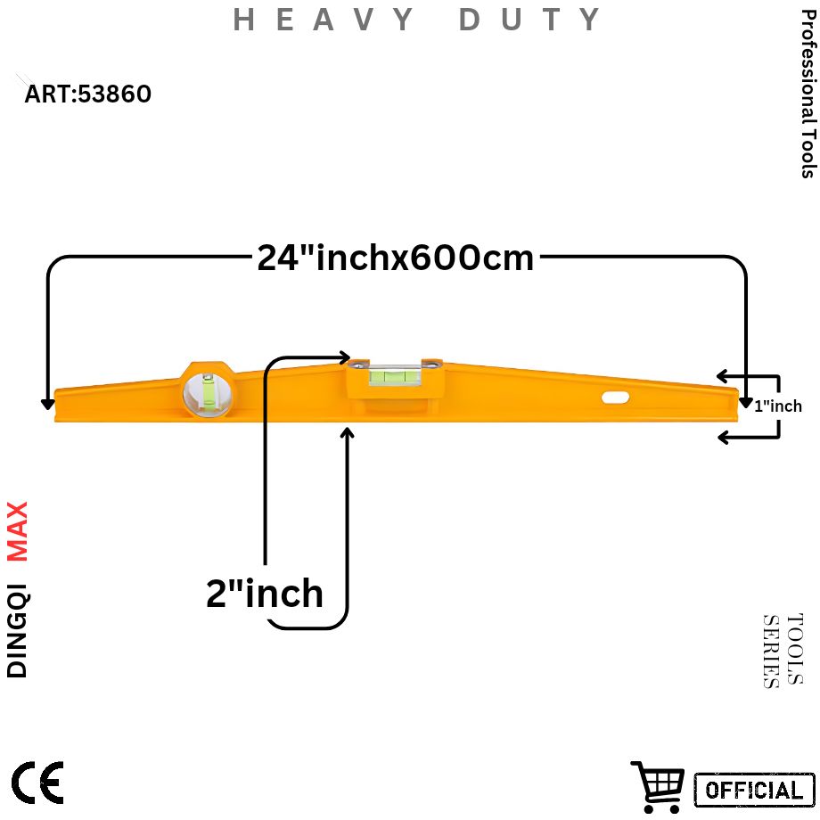 Picture of DingQi Hight Quality 600mm Spirit Level for Level Measuring Instrument