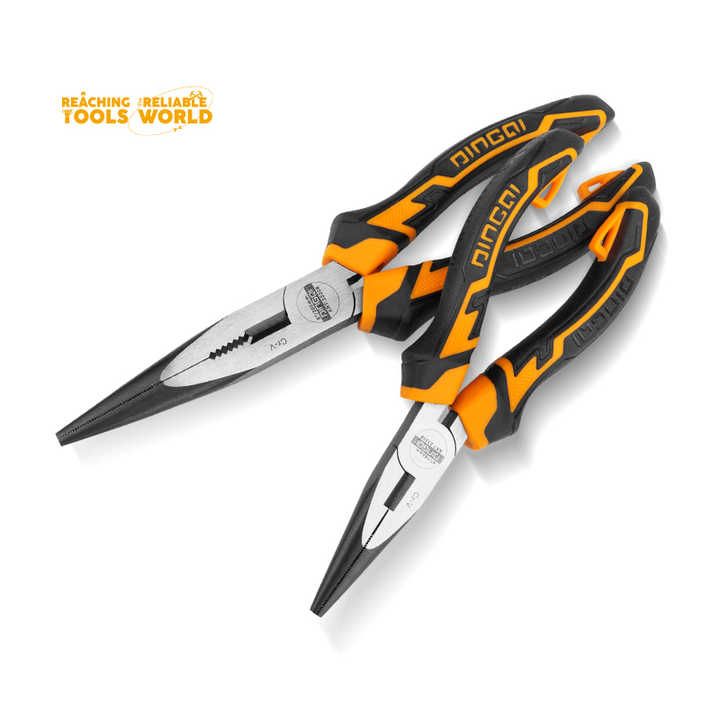 Picture of DingQi New Design Cheap Price Multifunctional Tools 6" Inch Carbon Steel Long Nose Pliers With Tpr Handle
