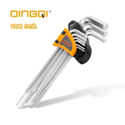 Picture of DingQi 9pcs Hand Tool Hexagon Spanner Ball Point CR-V Matt Flat Hex Key Wrench Set