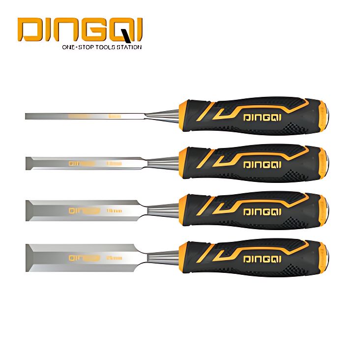 Picture of DINGQI 6 /14 /16 /25mm Woodworking Carpenter Firmer Chisel 4 Piece Wood Carving Chisel Set