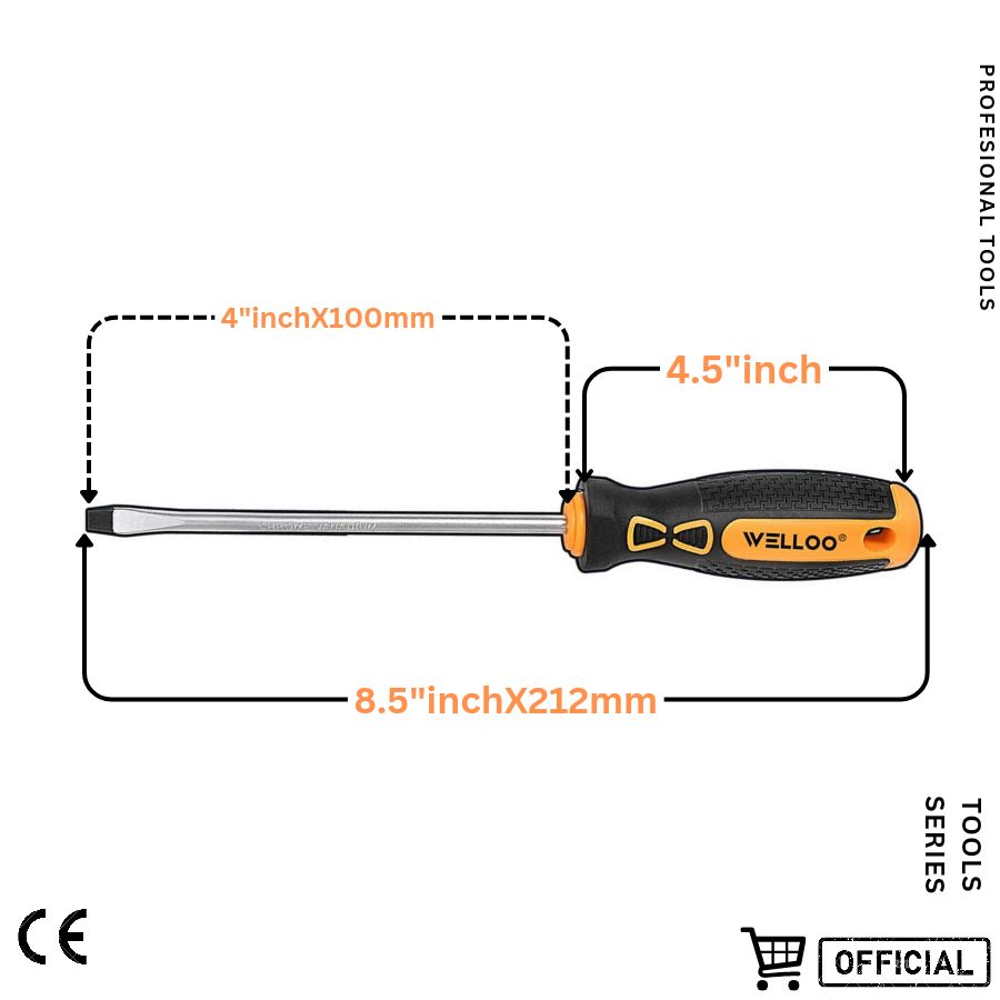 Picture of WELLOO China Factory Supplied Top Quality Phillips Small Magnetic Pocket Screwdriver Tools SCREWDRIVER SLOTTED(-) SDR05100