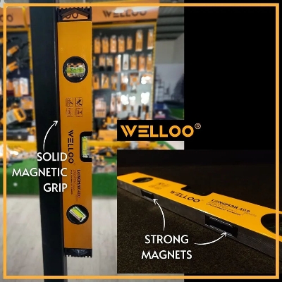 Picture of WELLOO Aluminium Box Beam Spirit Level (30 cm) with Magnets