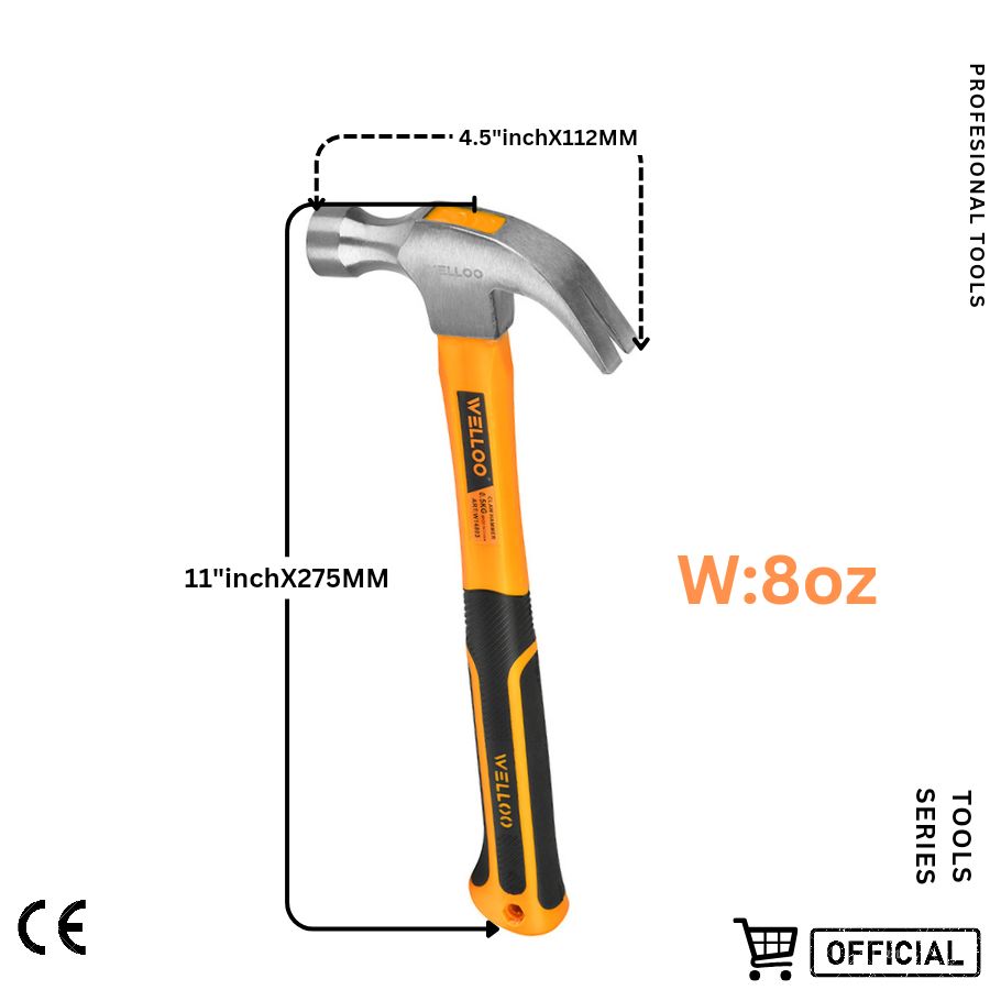 Picture of WELLOO 8oz 16oz Claw Hammer CHM2208