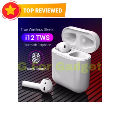 Picture of i12 TWS Bluetooth 5.0 Earbuds with Charging Case i12 Bluetooth Headset TWS Bluetooth 5.0 Noise Cancelling Touch Control Earphone With Charging Box - White TWS I12 Wireless Touch Control Bluetooth Earphones - Bluetooth Headphone - Bluetooth Headphone
