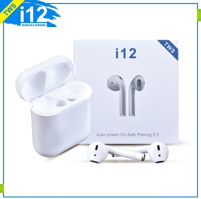 Picture of i12 TWS Bluetooth 5.0 Earbuds with Charging Case i12 Bluetooth Headset TWS Bluetooth 5.0 Noise Cancelling Touch Control Earphone With Charging Box - White TWS I12 Wireless Touch Control Bluetooth Earphones - Bluetooth Headphone - Bluetooth Headphone