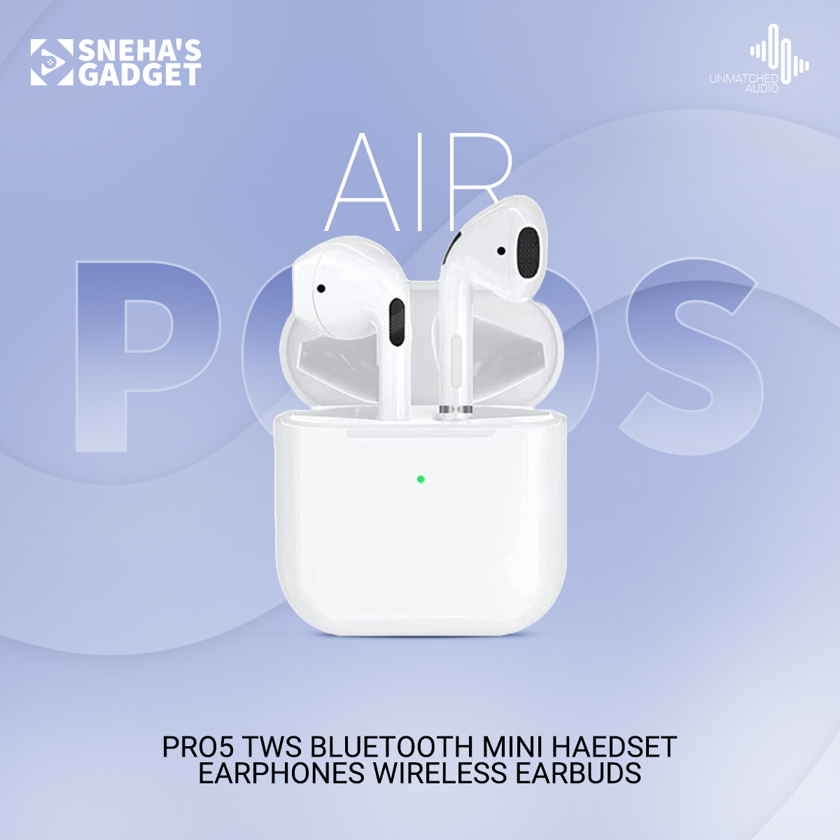 Picture of PRO5 TWS Bluetooth Mini Earphones Wireless Stereo Headset In-Ear Hands Free Call 4x8mm