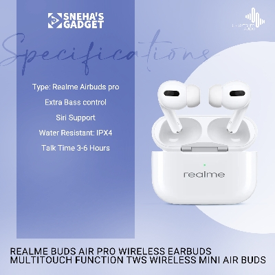 Picture of (Realme) Buds Air Pro Wireless Earbuds Multitouch Function Tws Wireless Mini Air Buds Bluetooth - Bluetooth Headphone - Bluetooth Headphone