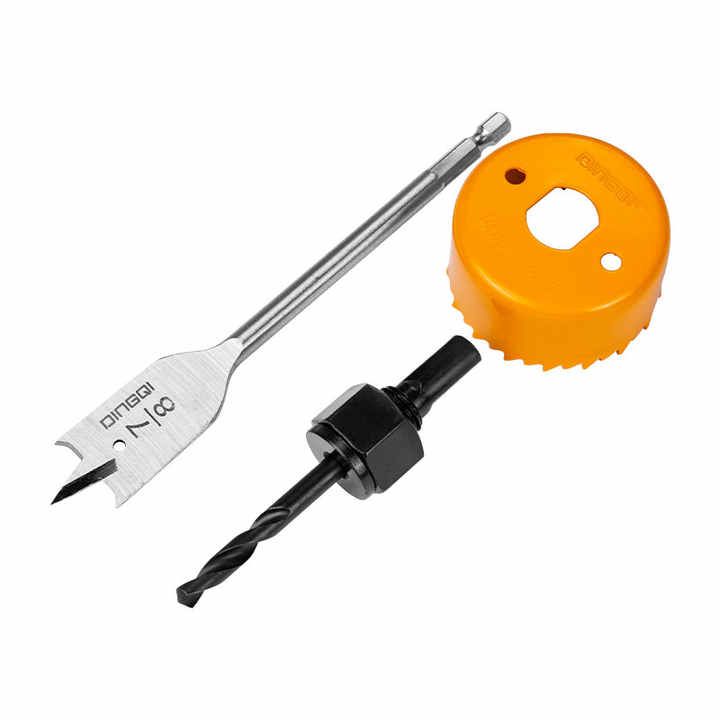 Picture of DINGQI 3pcs Flat Wood Drill Bit Set for Woodworking Carbide Tipped Hole Saw