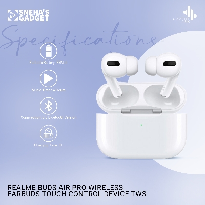 Picture of (Realme) buds air pro Wireless earbuds touch control device tws - Bluetooth Headphone - Bluetooth Headphone