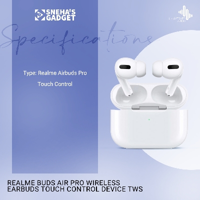 Picture of (Realme) buds air pro Wireless earbuds touch control device tws - Bluetooth Headphone - Bluetooth Headphone