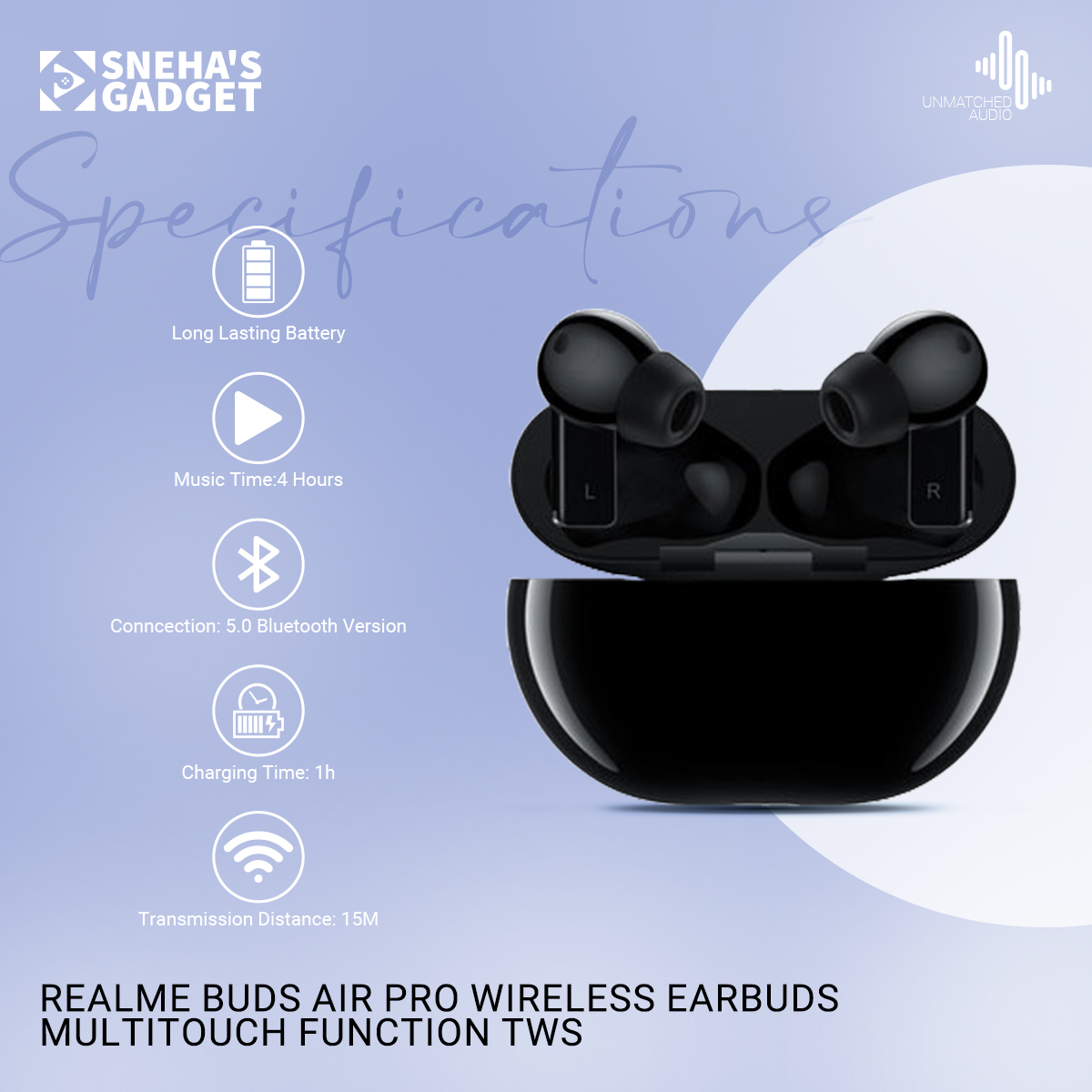 Picture of (Realme) Buds Air Pro Wireless Earbuds Multitouch Function TWS Wireless