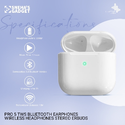 Picture of PRO 5 Tws Bluetooth Earphones Wireless Headset Headphones Stereo Erbuds - Bluetooth Headphone