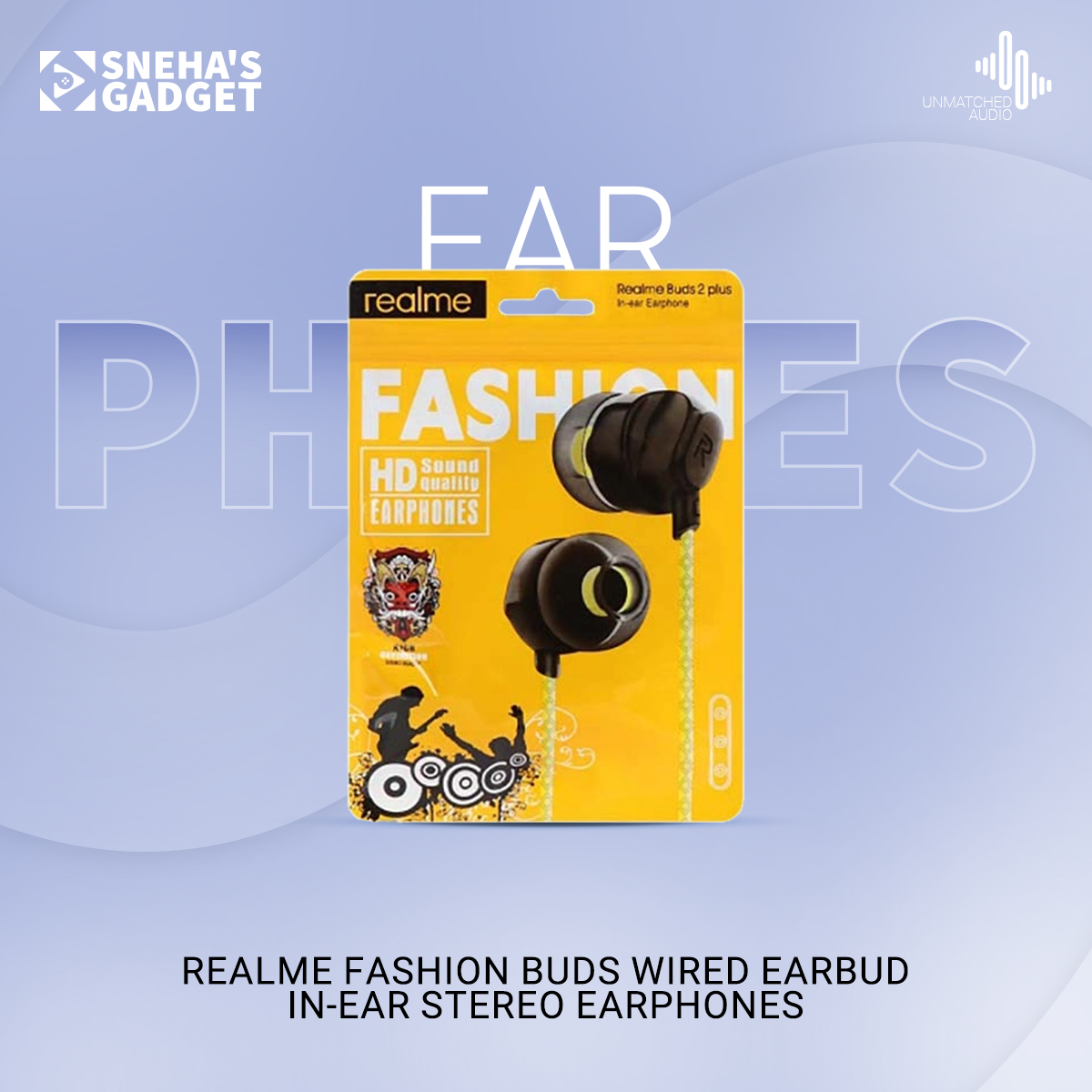 Picture of Realme Fashion buds Wired Earbud In-ear Stereo Earphones for All Smartphone