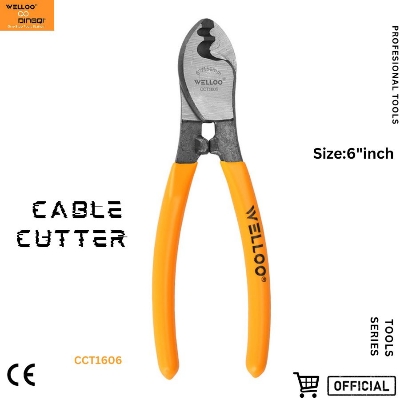 Picture of WELLOO 6"inch Professional Electric Wire Cable Cutting Plier for Cutting Cable Tools Universal Cutter Soft Grip Plastic Steel,steel