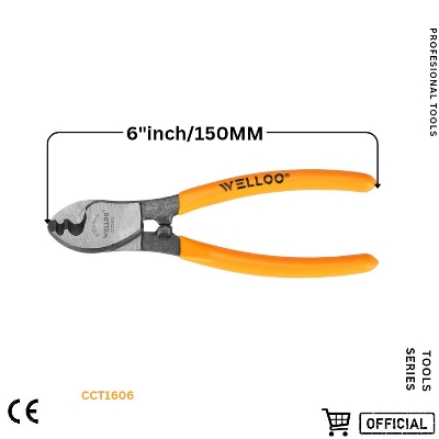 Picture of WELLOO 6"inch Professional Electric Wire Cable Cutting Plier for Cutting Cable Tools Universal Cutter Soft Grip Plastic Steel,steel