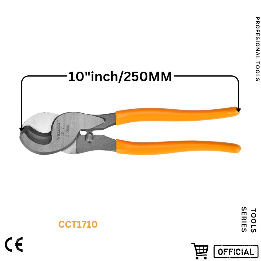 Picture of WELLOO High Quality 10 Inch Fiber Optic Cable Cutter Wireman Hand Cable Cutter Tool for Multipurpose Usage