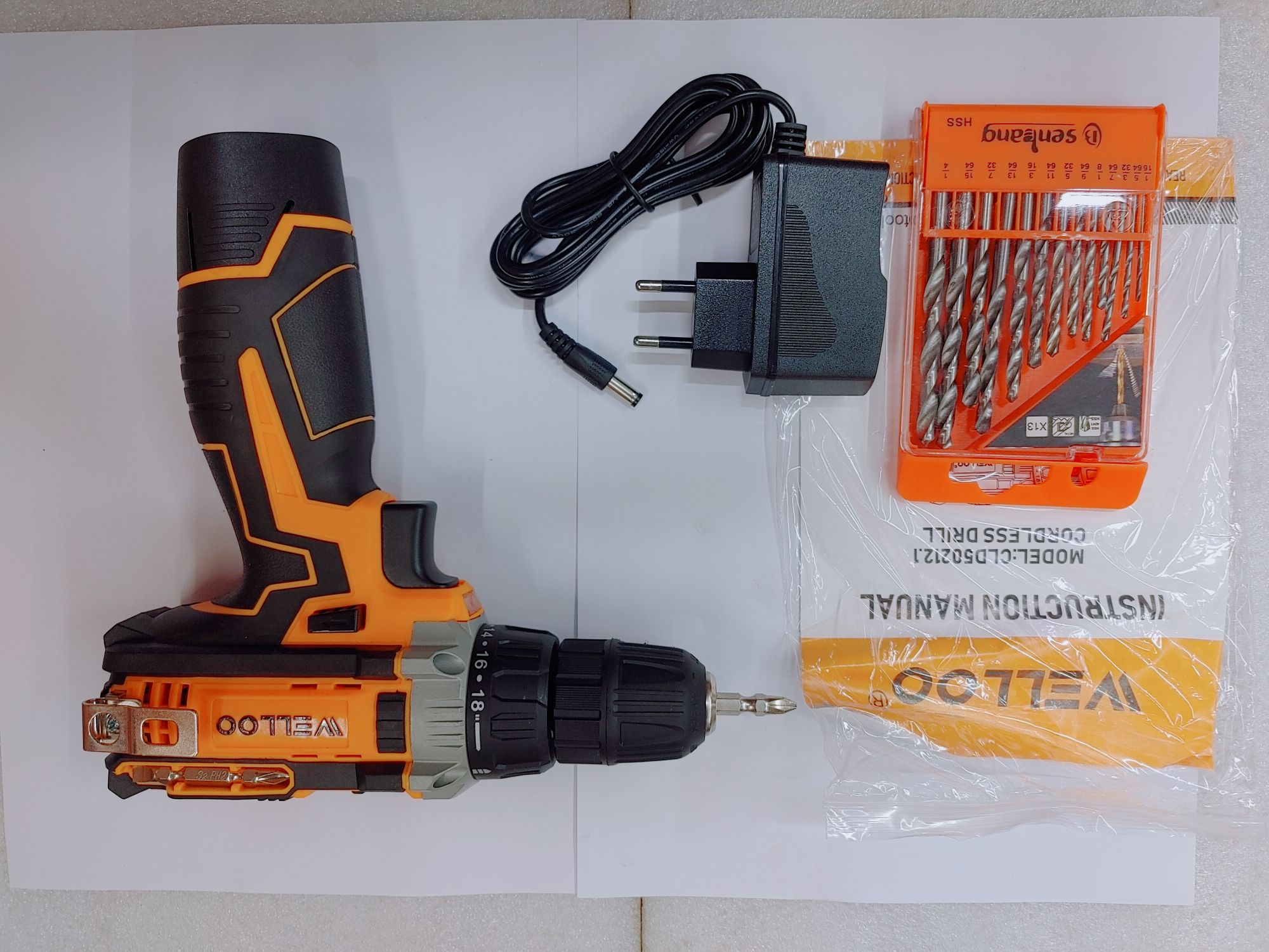 Picture of WELLOO 12v Professional LI-LON Cordless Drill & Screwgun with Hss Bit Set Free for Multipurpose Usage CLD50212.1