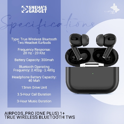 Picture of AirPods_Pro (one plus) 1+ True Wireless Bluetooth TWS Headset Earbuds Earphones