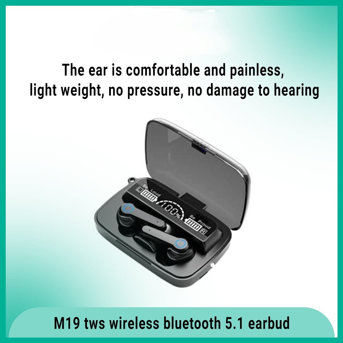 Picture of M19 Earbuds TWS Touch Control Wireless Bluetooth 5.1 Headphones With Microphone With flashlight