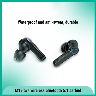 Picture of M19 Earbuds TWS Touch Control Wireless Bluetooth 5.1 Headphones With Microphone With flashlight