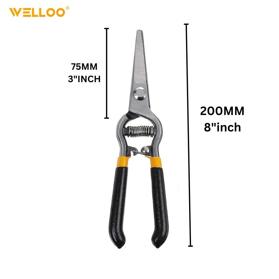 Picture of WELLOO Straight 200mm Garden Shears Trustworthy Best Quality Manual Hand Garden Pruner Pruning Shears Garden Scissors GDS3708
