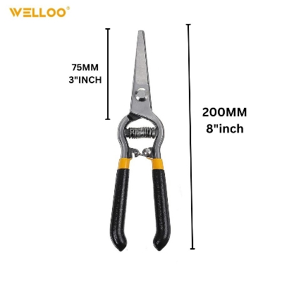 Picture of WELLOO Straight 200mm Garden Shears Trustworthy Best Quality Manual Hand Garden Pruner Pruning Shears Garden Scissors GDS3708