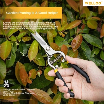 Picture of WELLOO Straight 200mm Garden Shears Trustworthy Best Quality Manual Hand Garden Pruner Pruning Shears Garden Scissors GDS3708