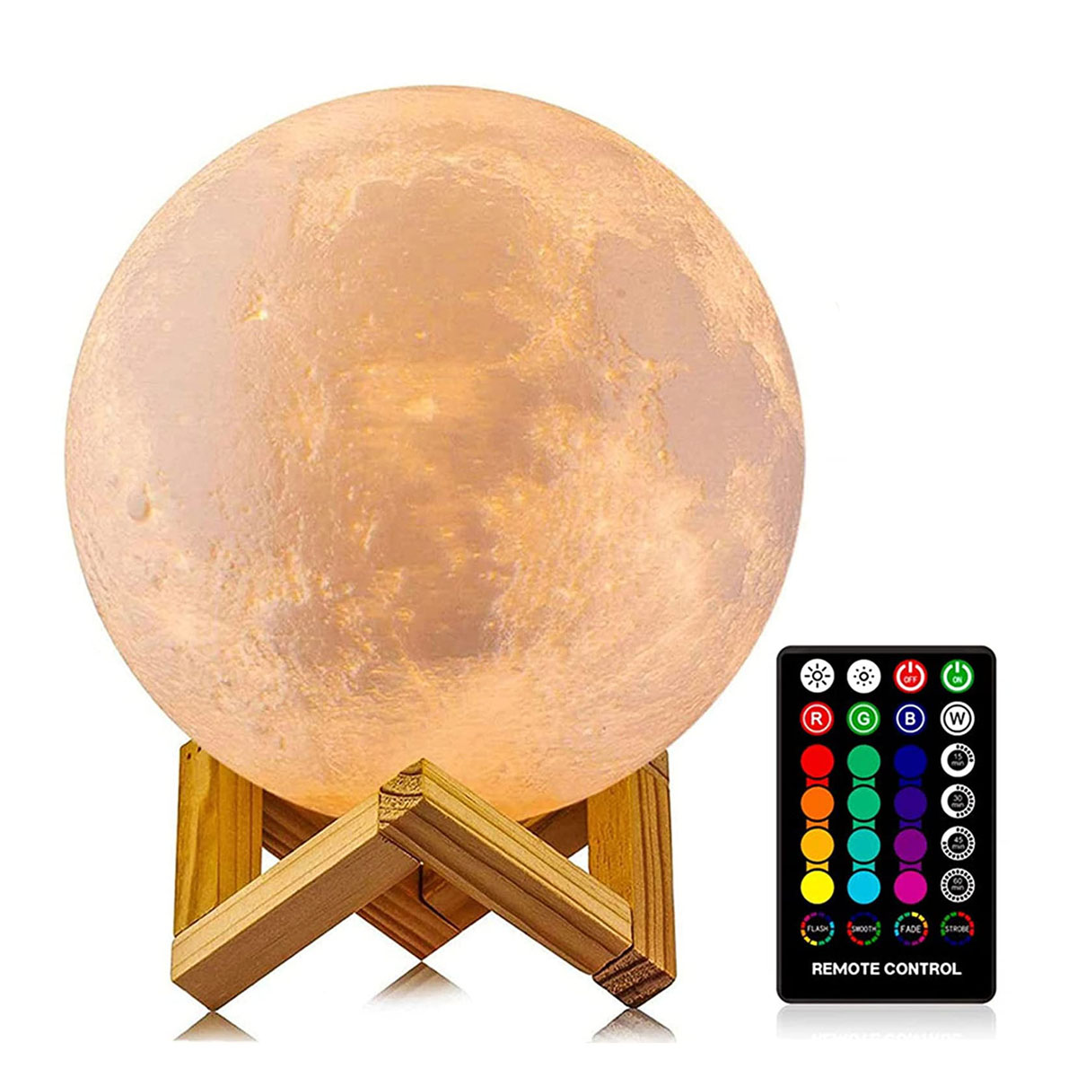 Picture of 3d মুন ল্যাম্প 16 রঙের রিমোট এবং টাচ-15 cm-টেবিল ল্যাম্প-টেবিল ল্যাম্প