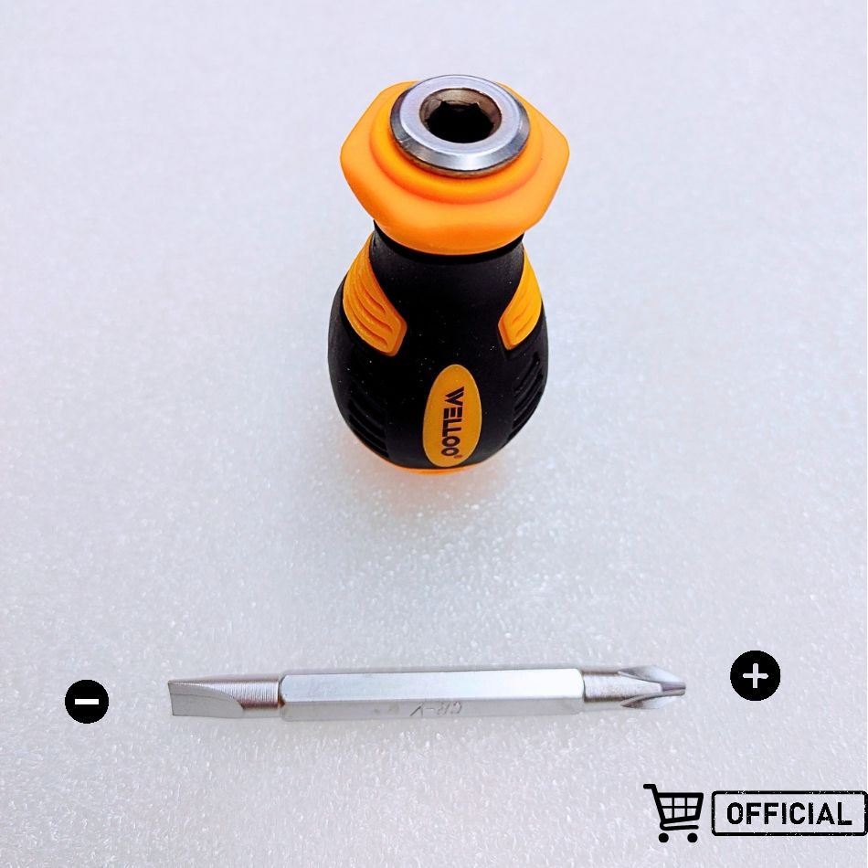 Picture of [111Tk Deal] WELLOO 2in1 Multipurpose Usage Mini Slotted Screwdriver Set Cr-V Phillips, Plus and Flat Head🔥