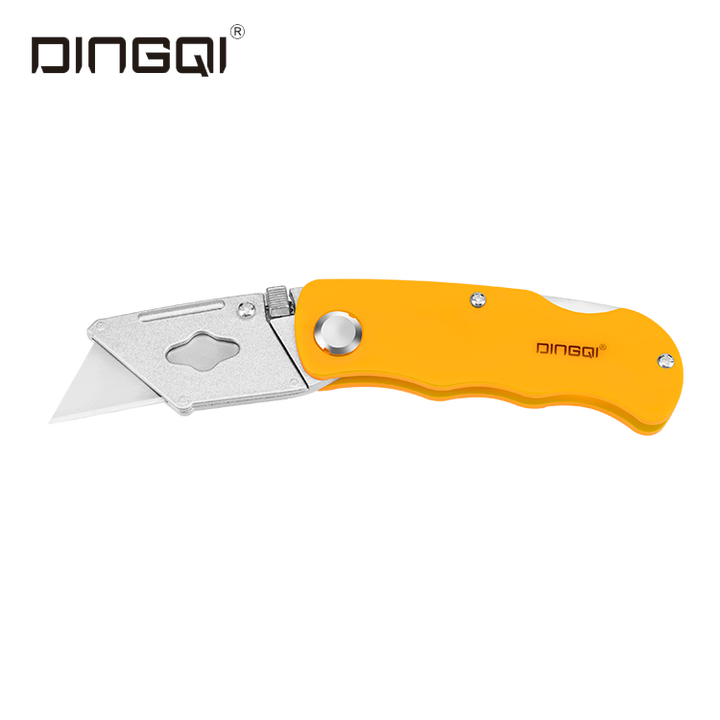 Picture of Dingqi 5 Pcs Professional Plastic Handle Yellow Small Sharp Foldable Utility Knife (63104)