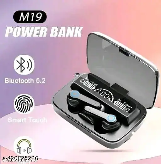 Picture of M19 TWS Wireless Bluetooth 5.1 Earbuds - Featuring Touch Control, HD Mirror, and the Latest Updates for Enhanced Performance