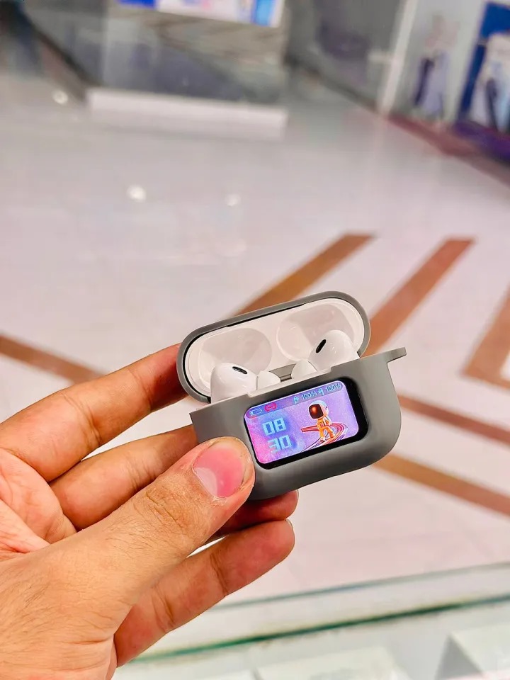 Picture of Case Cover for airpods pro with touchscreen Silicone soft 360 protection case for A9 Pro Max - touchscreen airpods pro with metal hanging clip