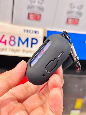 Picture of Case Cover for airpods pro with touchscreen Silicone soft 360 protection case for A9 Pro Max - touchscreen airpods pro with metal hanging clip