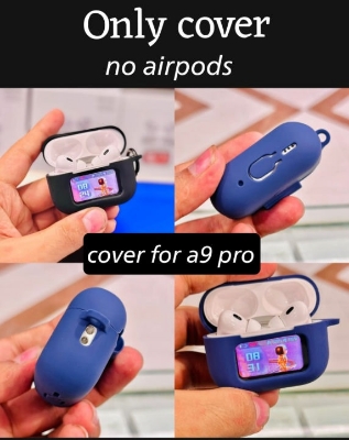 Picture of Case Cover for airpods pro with touchscreen Silicone soft 360 protection case for A9 Pro Max - touchscreen airpods pro with metal hanging clip