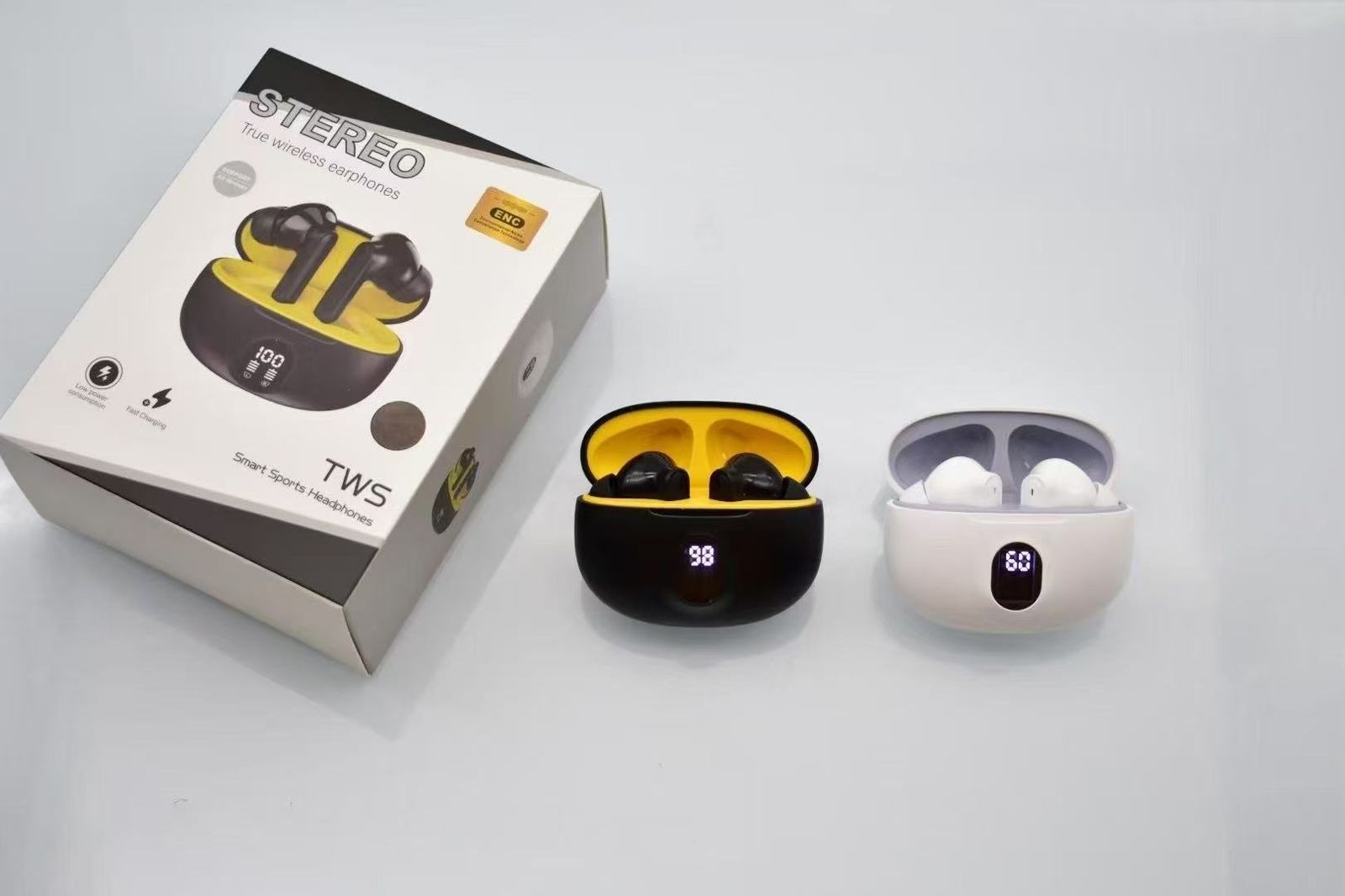 Picture of Air 04 Wireless Earbuds Micro A04 Airpods Air 39 Earbuds Micro Clear Sound, Bluetooth 5.3, Transparent Case, Heavy Bass Stereo, Noise Reduction, Sports Headset with Microphone, Waterproof, LED Display